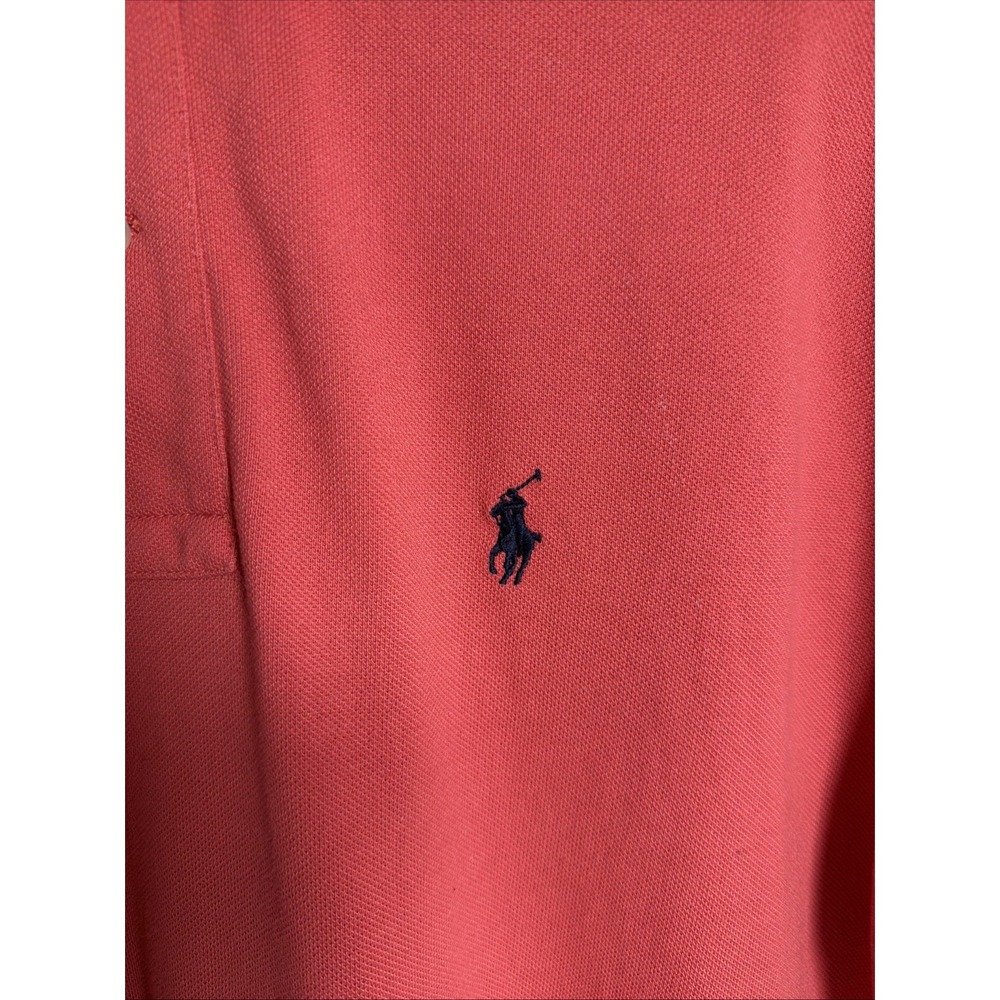 Polo Ralph Lauren Polo Ken's Short S Salmon Large Collar 1/4 Button Polo Shirt - Picture 3 of 5